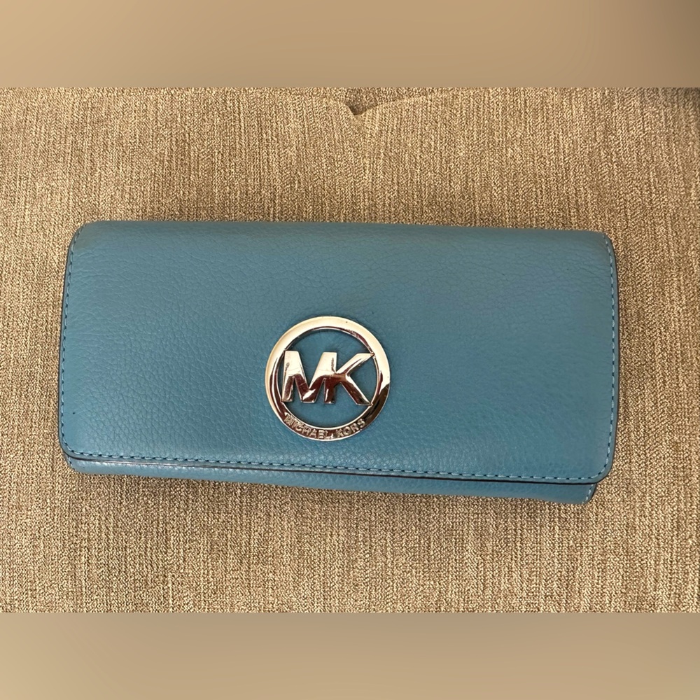 Michael Kors Teal Leather Wallet